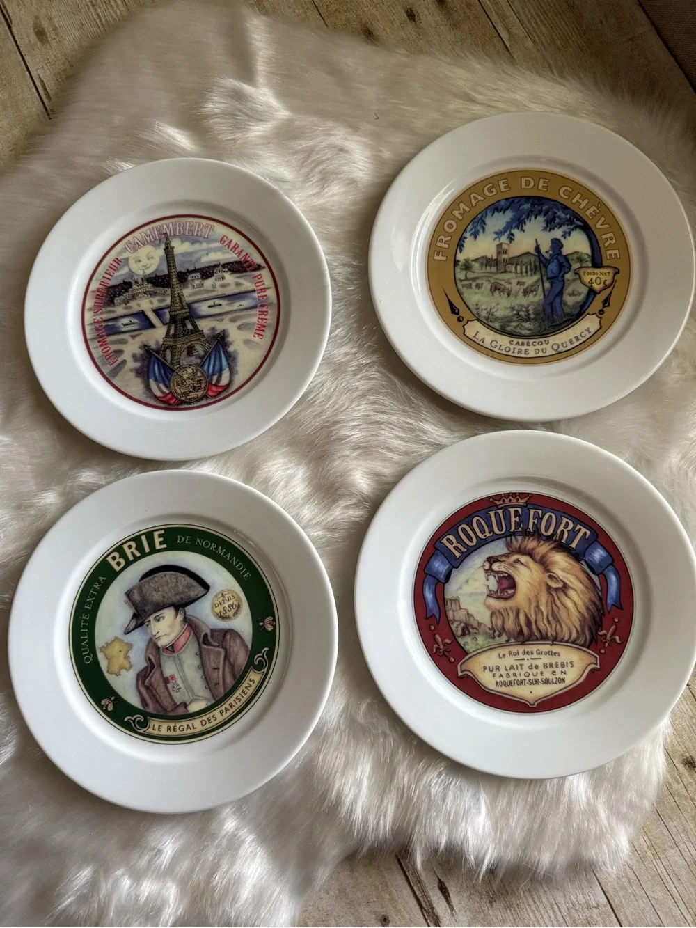 Set of 4 Restoration Hardware Classic French Appetizer Charcuterie Cheese Plates